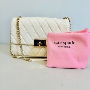 KATE SPADE NEW YORK CAREY QUILTED SMOOTH LEATHER MEDIUM FLAP SHOULDER BAG $499